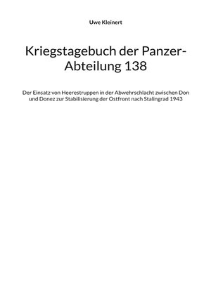 cover image of Kriegstagebuch der Panzer-Abteilung 138